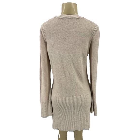 Free People Small Women Criss Cross Sweater V Neck Side Slits Tunic Long Sl S5v - Picture 3 of 7